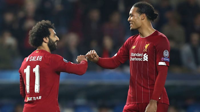 Liverpool's Mohamed Salah and Virgil van Dijk